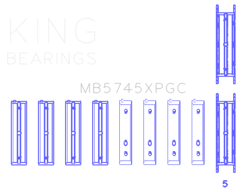 King Subaru FA20/Toyota 4U-GSE (Size .026) pMaxKote Performance Main Bearing Set - MB5745XPGC.026