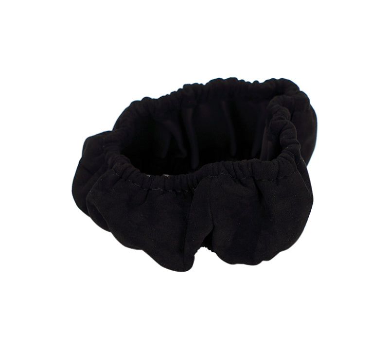 NRG Steering Wheel Cover - Black Stretch Micro Fiber w/ NRG Tag - SWC-001BK - front view