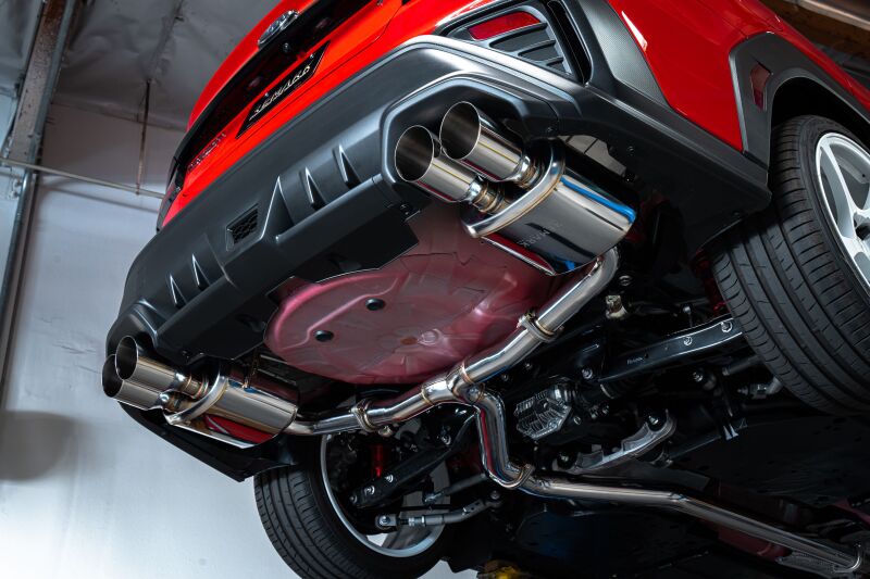 REMARK Catback Exhaust, Subaru WRX VB - Stainless Single 4 Quad Tips (Resonated) - RK-C4076S-02C