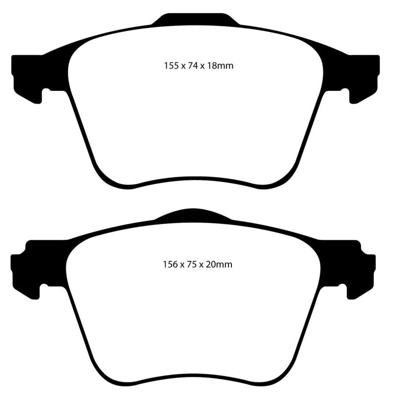 EBC 11+ Volvo S60 2.5 Turbo T5 (315mm Front Rotors) Ultimax2 Front Brake Pads - UD1305