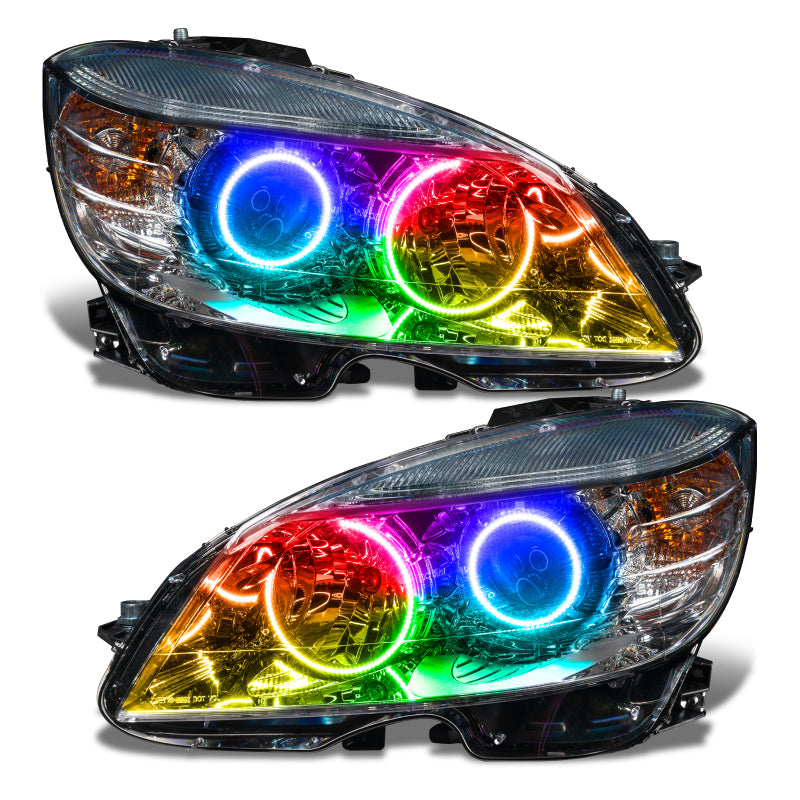 Oracle 08-11 Mercedes Benz C-Class Pre-Assembled Headlights Chrome Housing w/o Cntrl SEE WARRANTY - 7115-334