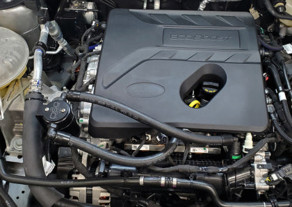 Clearance - J&amp;L 2021-2023 Ford Bronco 1.5L EcoBoost Passenger Side Oil Separator 3.0 - Black Anodized