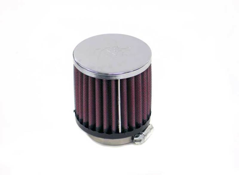 K&N Universal Chrome Filter-Round Straight 2.125in Flg ID x 3in OD x 3in H - RC-1910 by K&N Engineering - front view