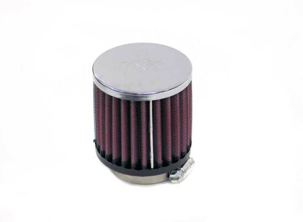 K&N Universal Chrome Filter-Round Straight 2.125in Flg ID x 3in OD x 3in H - RC-1910 by K&N Engineering - front view