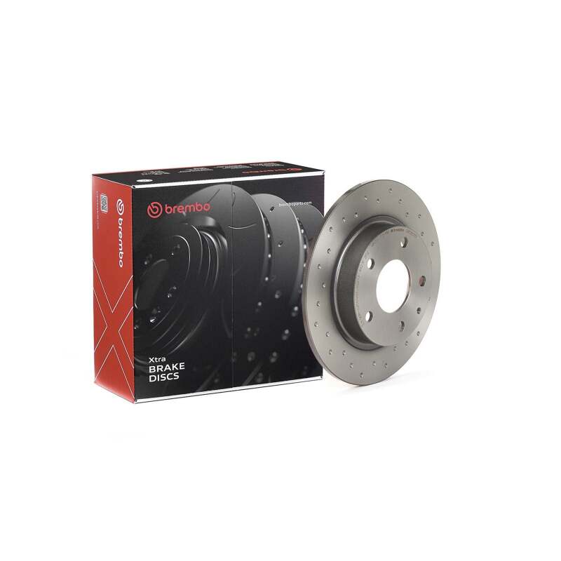 Brembo OE 14-23 Mazda 3 XTRA Drilled Rear Disc Brake Rotor - 08.C653.1X
