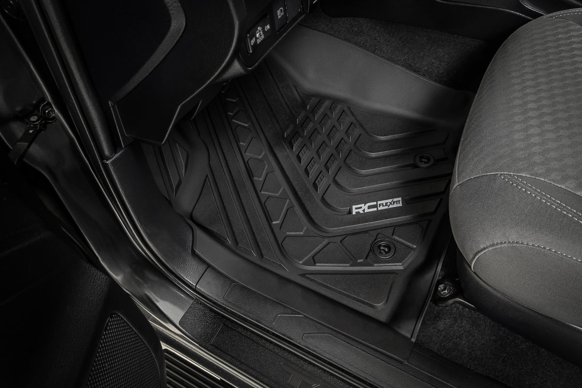 Rough Country - Flex-Fit Floor Mats - Front - Toyota Tacoma 2WD/4WD (2016-2023) - FF-7121 for 2016-2023 Toyota Tacoma - detai