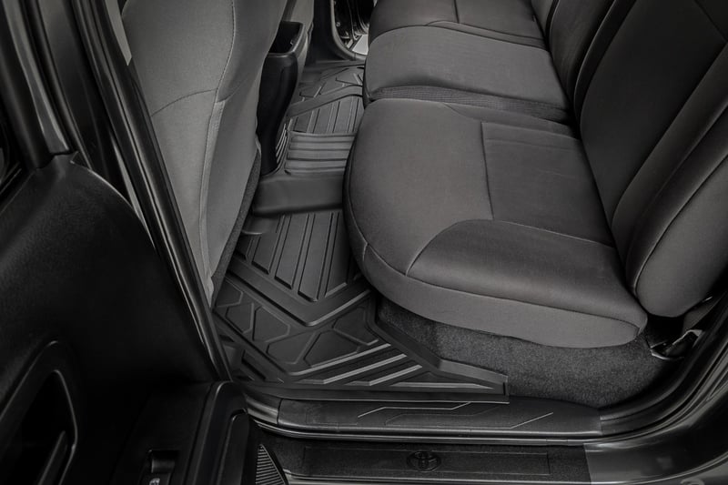 Rough Country - Flex-Fit Floor Mats - First & Second Row - Toyota Tacoma 2WD/4WD (2016-2023) - FF-71216