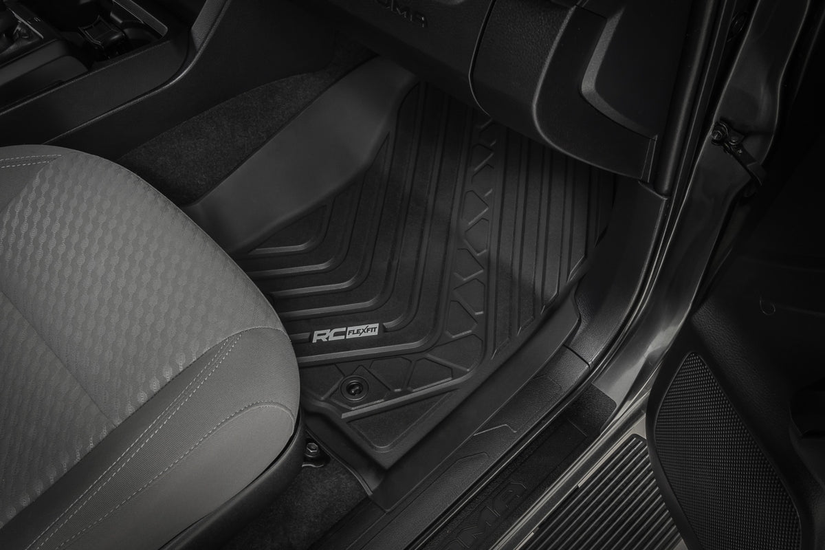 Rough Country - Flex-Fit Floor Mats - Front - Toyota Tacoma 2WD/4WD (2016-2023) - FF-7121 for 2016-2023 Toyota Tacoma - close