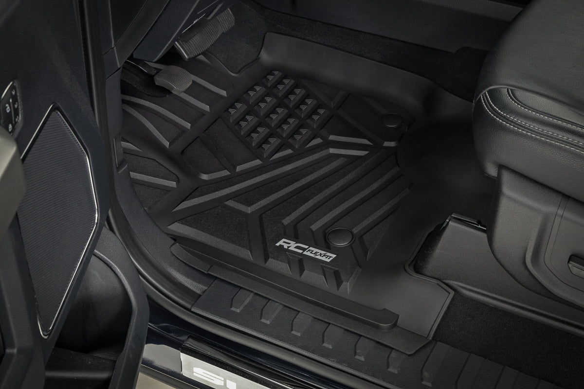 Rough Country - Flex-Fit Floor Mats - Front - Ford F-250/F-350 Super Duty 2WD/4WD (2017-2025) - FF-5171 by Rough Country - an