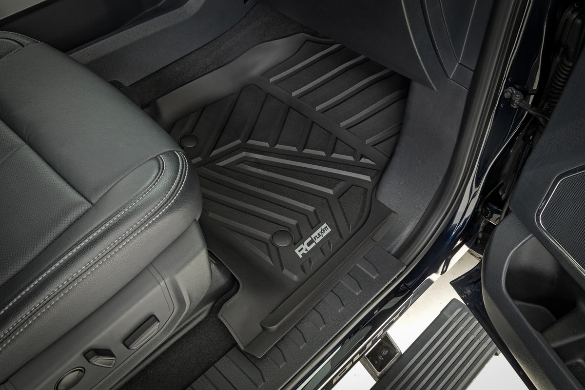 Rough Country - Flex-Fit Floor Mats - Front - Ford F-250/F-350 Super Duty 2WD/4WD (2017-2025) - FF-5171 by Rough Country - cl