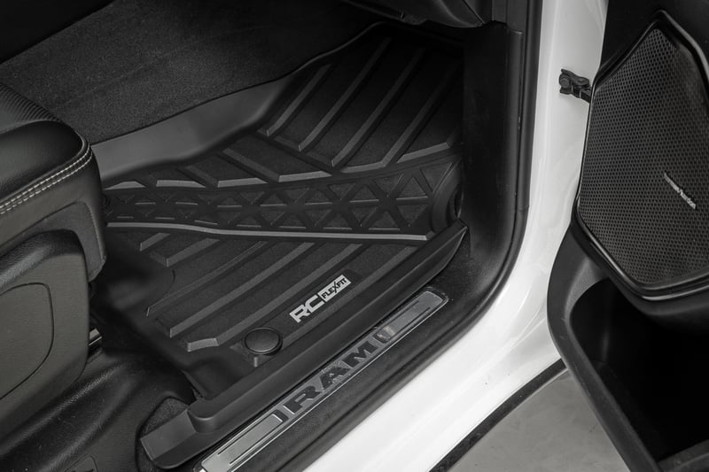 Rough Country - Flex-Fit Floor Mats - First & Second Row - Crew - Ram 1500 (19-24)/1500 TRX (21-24) - FF-31422