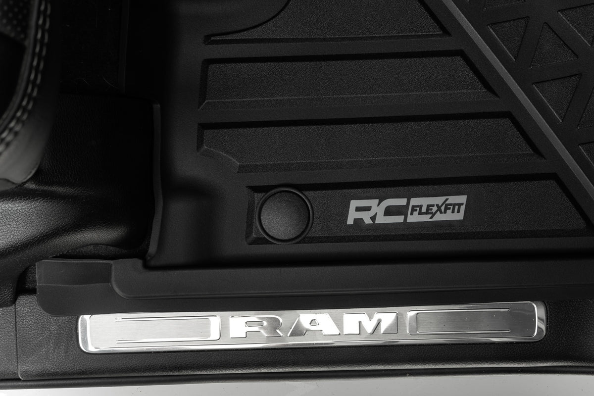 Rough Country - Flex-Fit Floor Mats - Front - Crew - Ram 1500 (19-24)/1500 TRX (21-24) - FF-3142 by Rough Country - close-up