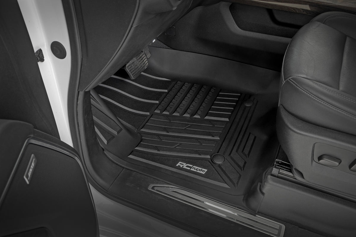 Rough Country - Flex-Fit Floor Mats - Front - Bucket - Chevy/GMC 1500/2500HD/3500HD (19-25 & Classic) - FF-2161 for 2019-2024