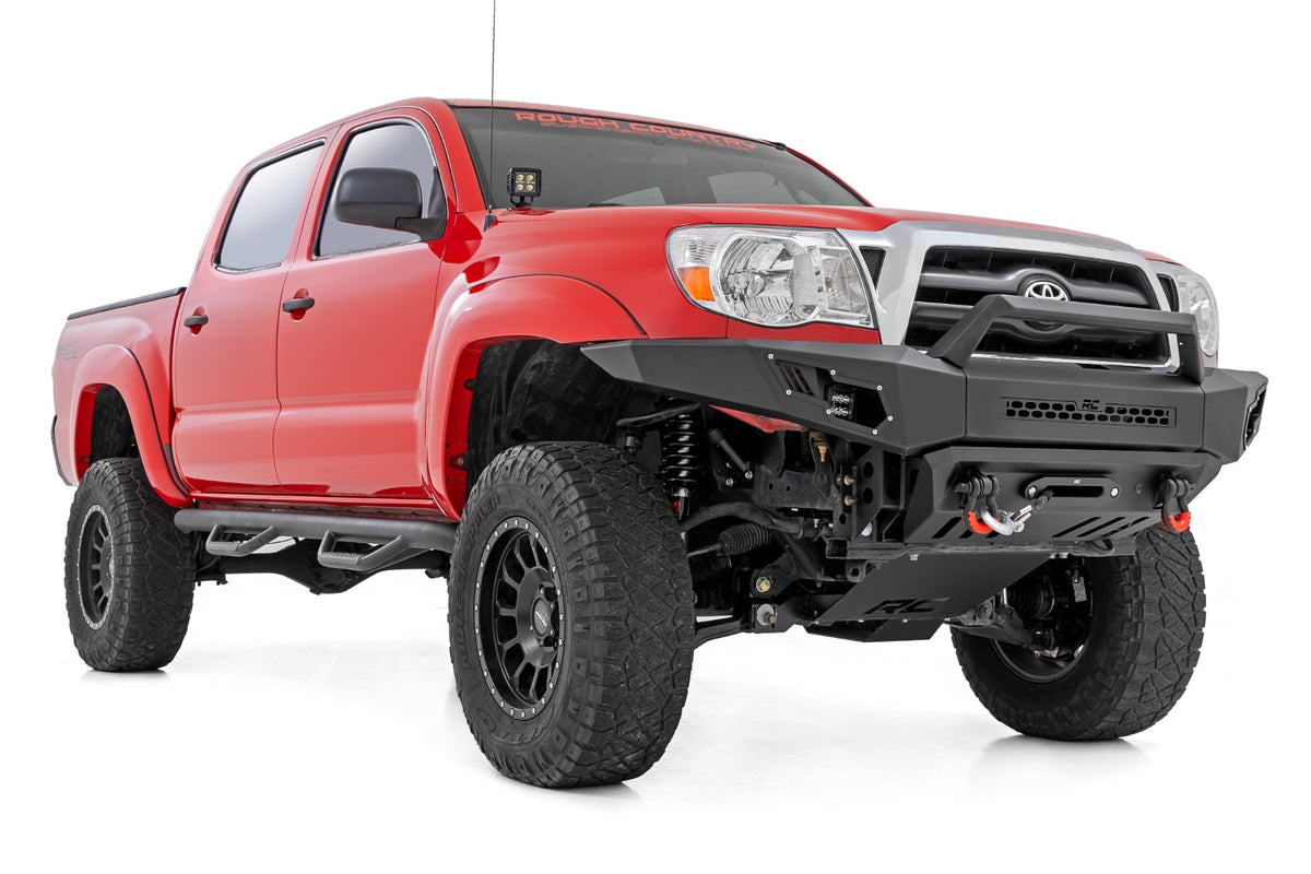 Rough Country - LED Light Kit - Ditch Mount - Black Series Round - 3.5 Inch - Amber DRL - Toyota Tacoma (05-15) - 71092 for 2