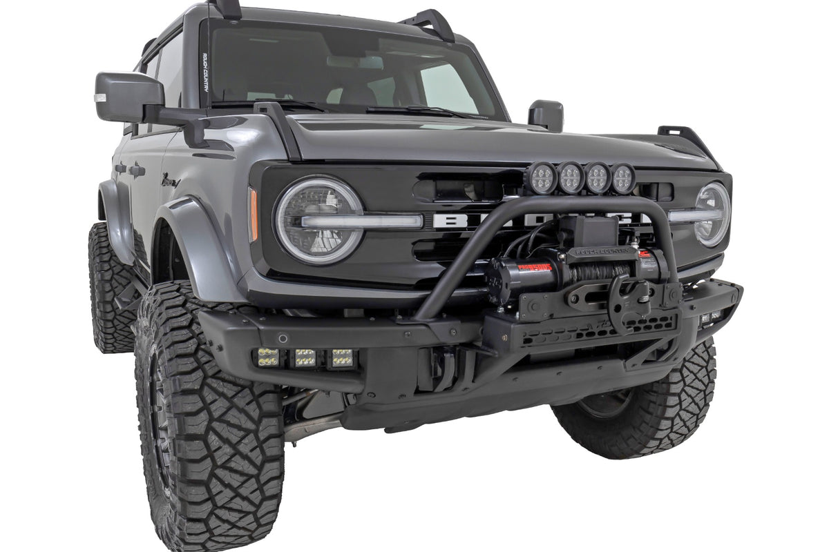 Rough Country - Safari Bar - 12" LED Light Bar - Black - Dual Row - OE Modular Steel - Ford Bronco (21-25) - 51118 for 2021-2