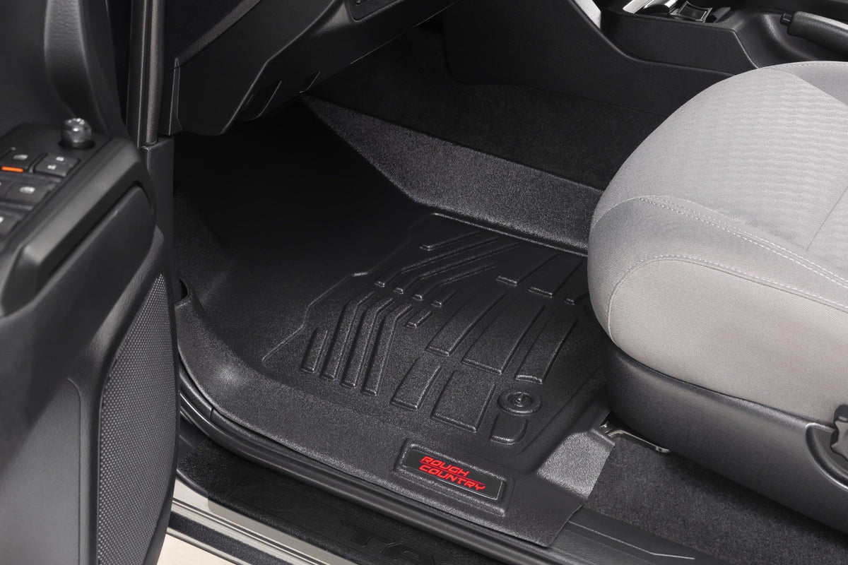 Rough Country - Sure-Fit Floor Mats - Front - Toyota Tacoma 2WD/4WD (2016-2023) - SM7121 for 2016-2023 Toyota Tacoma - angle 