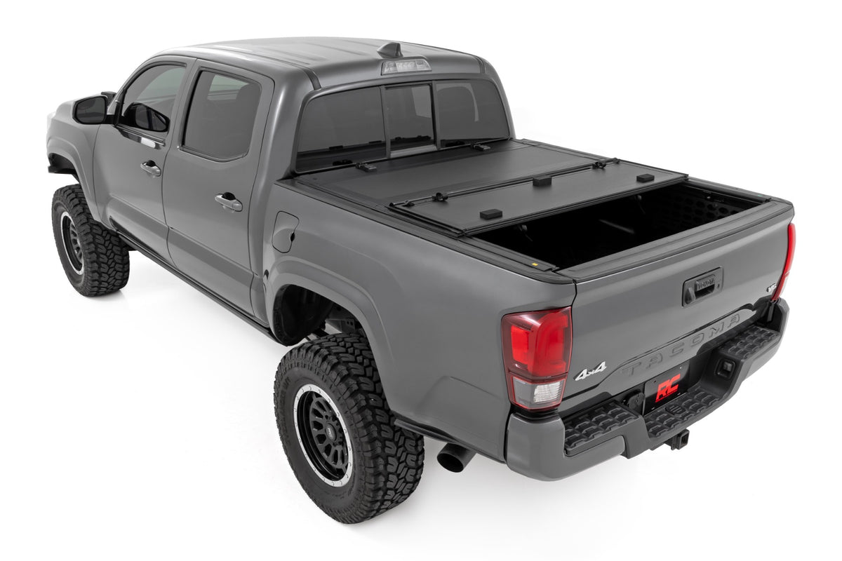 Rough Country - Hard Tri-Fold Flip Up Bed Cover - 6' Bed - Toyota Tacoma 2WD/4WD (2016-2023) - 49420600 by Rough Country - in