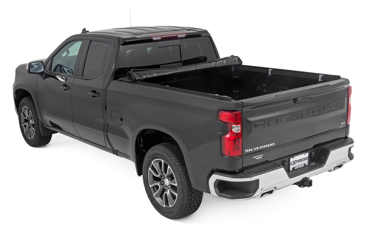 Rough Country - Soft Roll Up Bed Cover  - 6'7" Bed - Chevy/GMC Sierra/Silverado 1500 (19-25) - 42308650 for 2019-2024 Chevrol