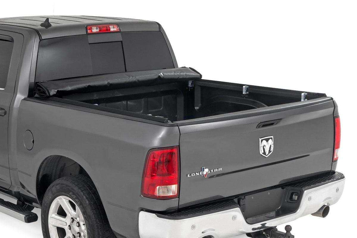 Rough Country - Soft Roll Up Bed Cover - 5'7" Bed - Ram 1500 (10-18)/2500 (10-25) - 42309550 for 2019-2023 Ram 1500 Classic -