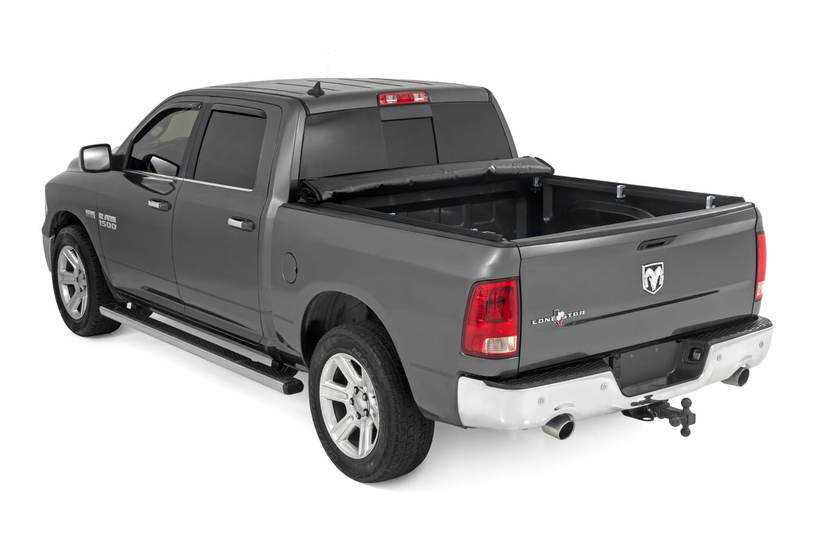 Rough Country - Soft Roll Up Bed Cover - 5'7" Bed - Ram 1500 (10-18)/2500 (10-25) - 42309550 for 2019-2023 Ram 1500 Classic -