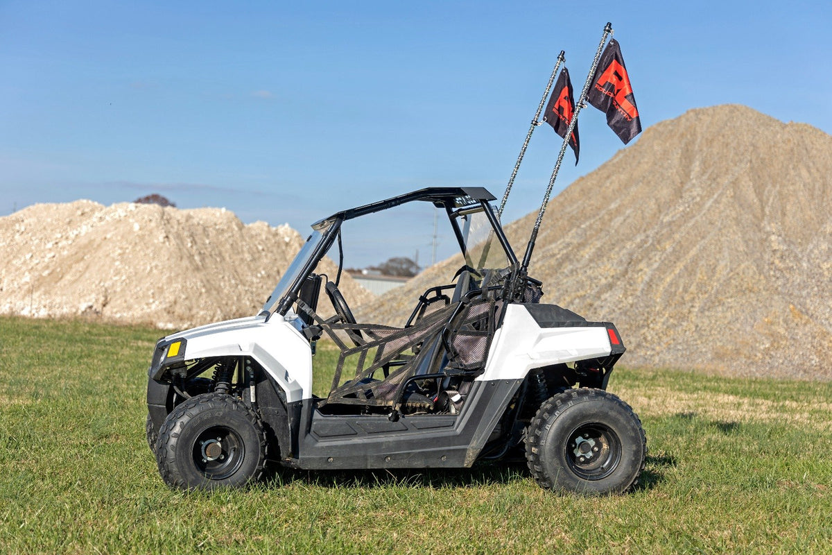 Rough Country - LED Whip Light Kit - Bed Mount - Polaris Ranger RZR 170/RZR 170 - 93087 for 2015-2021 Polaris Rzr 170 Efi - d