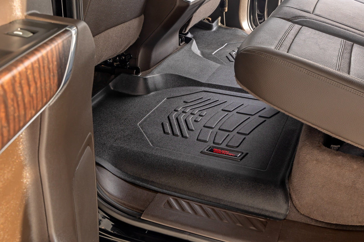 Rough Country - Sure-Fit Floor Mats - FR & RR - FR Over Hump - Crew - Chevy/GMC 1500/2500HD/3500HD (19-25) - SM21613 for 2019