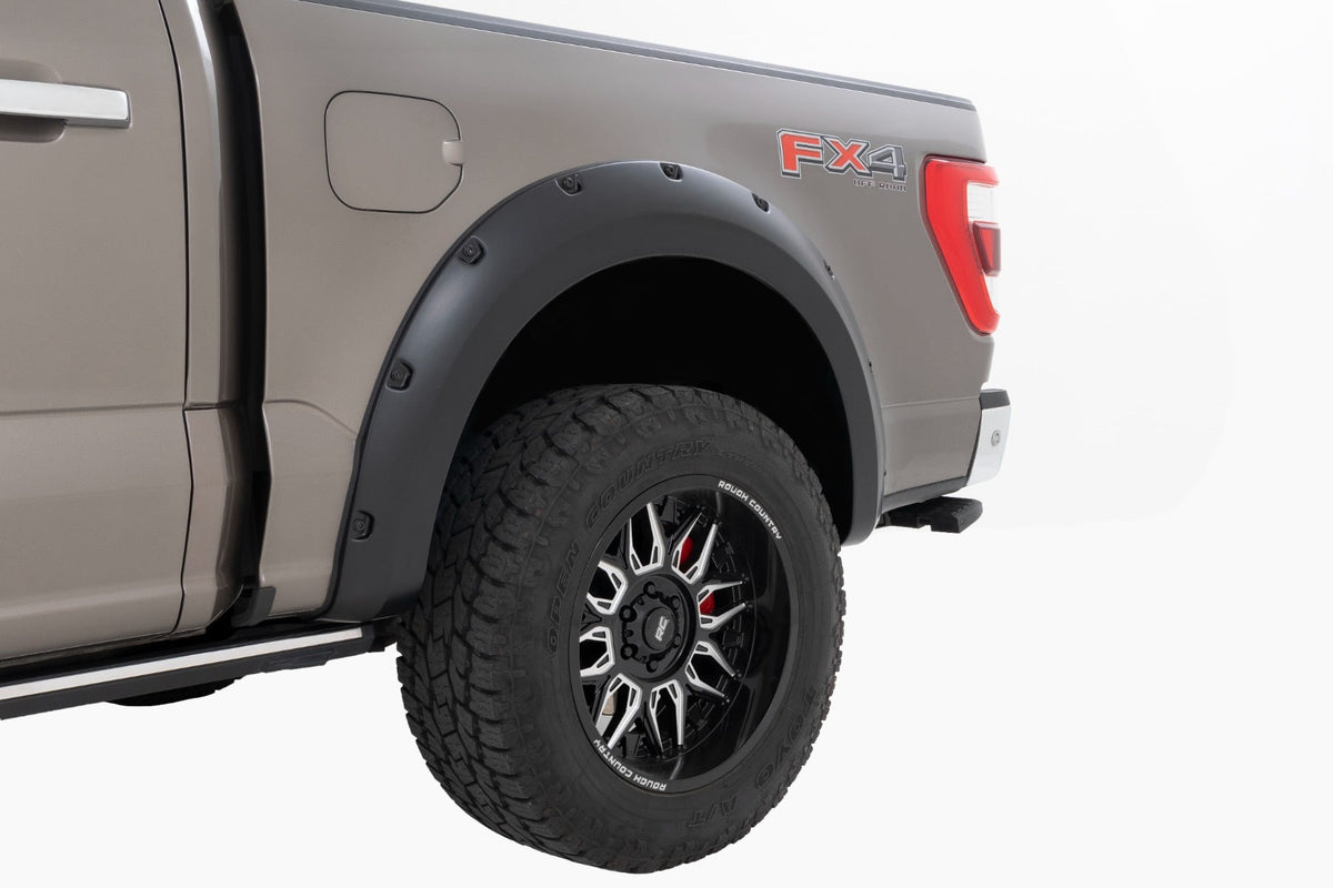 Rough Country - Pocket Fender Flares - E9 Argon Blue - Ford F-150 2WD/4WD (2021-2026) - F-F20911B-E9