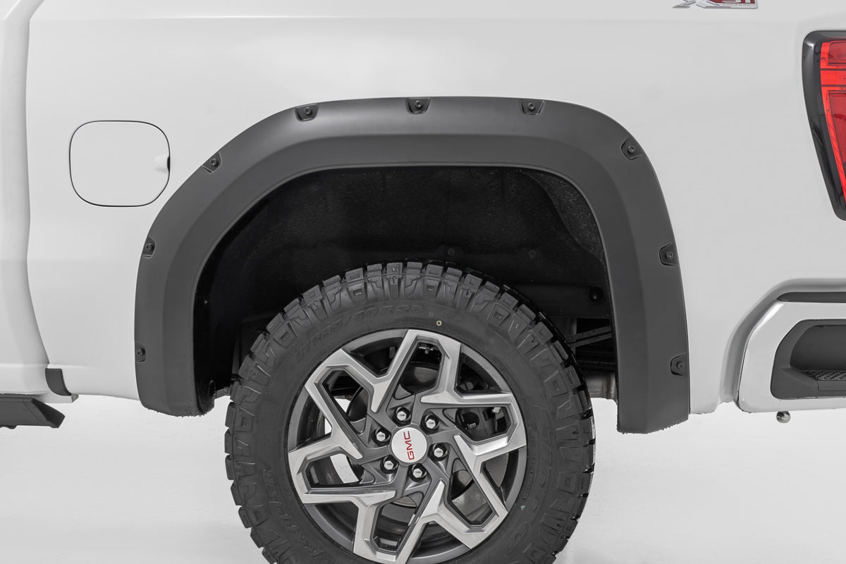 Rough Country - Fender Flares - 5IS Silver Ice - GMC Sierra 1500 2WD/4WD (2019-2025 & Classic) - F-C11950A-5IS for 2019-2024 