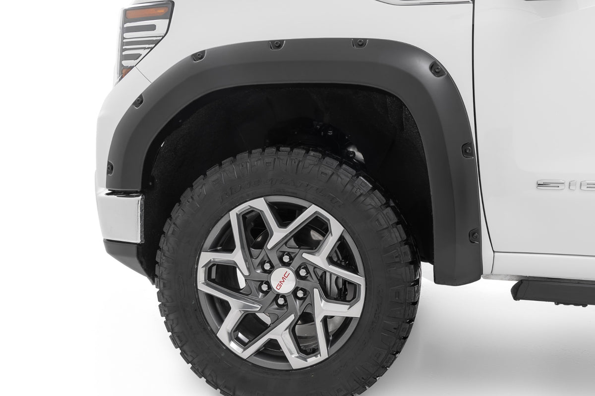 Rough Country - Fender Flares - 5IS Silver Ice - GMC Sierra 1500 2WD/4WD (2019-2025 & Classic) - F-C11950A-5IS for 2019-2024 