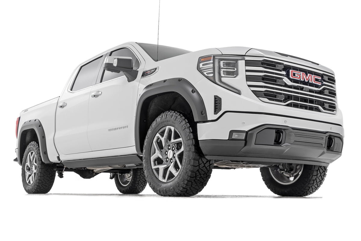 Rough Country - Fender Flares - 5IS Silver Ice - GMC Sierra 1500 2WD/4WD (2019-2025 & Classic) - F-C11950A-5IS for 2019-2024 