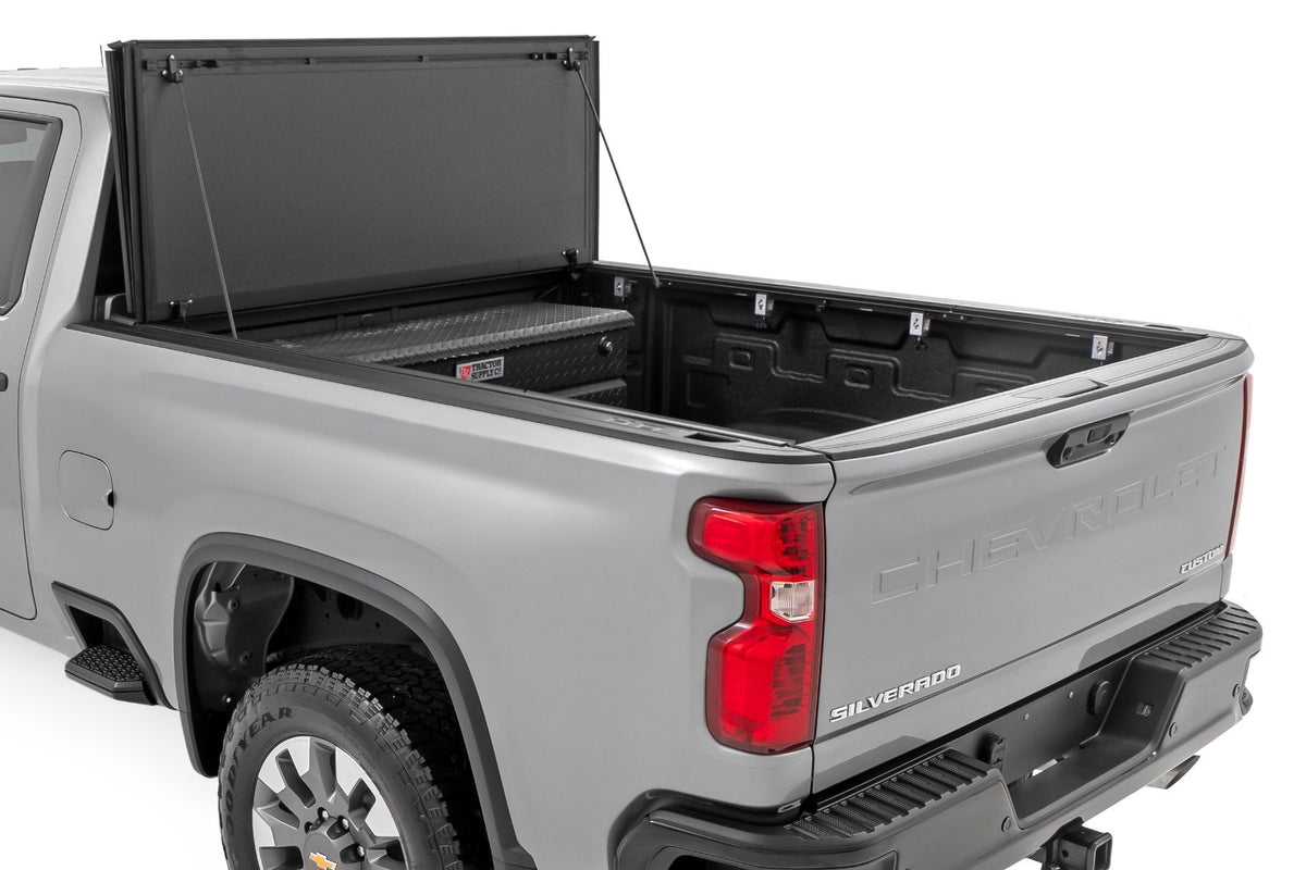 Hard Tri-Fold Flip Up Bed Cover | 6&#39;9&quot; Bed | Chevy/GMC  Silverado/Sierra 2500HD/3500HD (20-24)