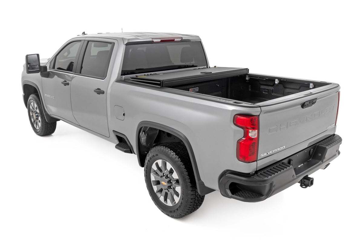 Hard Tri-Fold Flip Up Bed Cover | 6&#39;9&quot; Bed | Chevy/GMC  Silverado/Sierra 2500HD/3500HD (20-24)