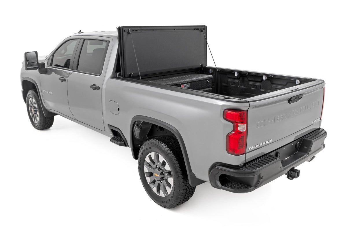 Hard Tri-Fold Flip Up Bed Cover | 6&#39;9&quot; Bed | Chevy/GMC  Silverado/Sierra 2500HD/3500HD (20-24)