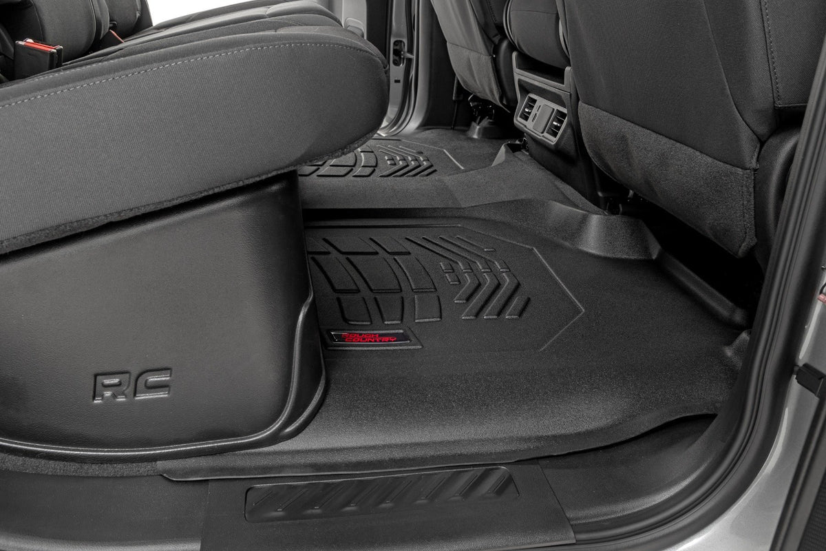 Rough Country - Sure-Fit Floor Mats - FR & RR - FR Over Hump - Crew - Chevy/GMC 1500/2500HD/3500HD (19-25) - SM21613 for 2019