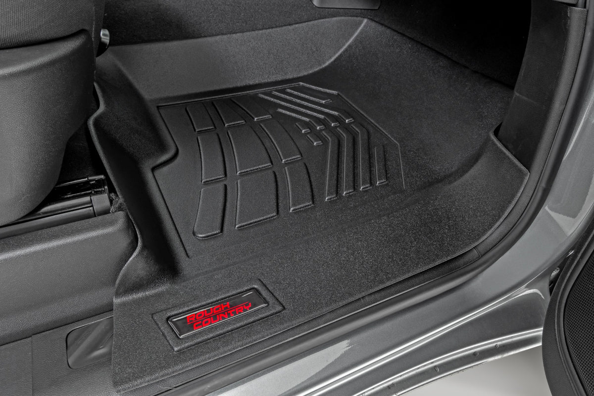Rough Country - Floor Mats - FR Bucket - Crew - Chevy/GMC 1500/2500HD/3500HD (19-25 & Classic) - SM2161 for 2019-2024 Chevrol