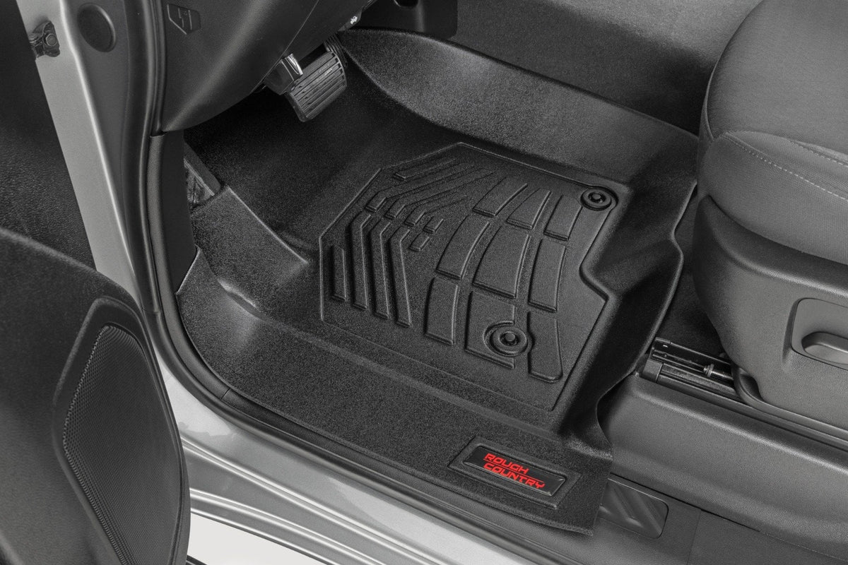 Rough Country - Sure-Fit Floor Mats - FR & RR - FR Bucket - Crew - Chevy/GMC 1500/2500HD/3500HD (19-25 & Classic) - SM21612 f