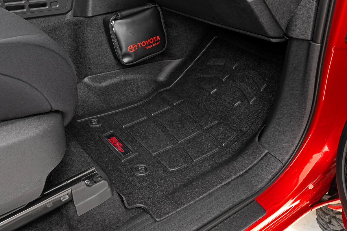 Rough Country - Sure-Fit Floor Mats - Front - Double Cab - Toyota Tacoma 2WD/4WD (2024-2025) - SM71223 for 2024 Toyota Tacoma