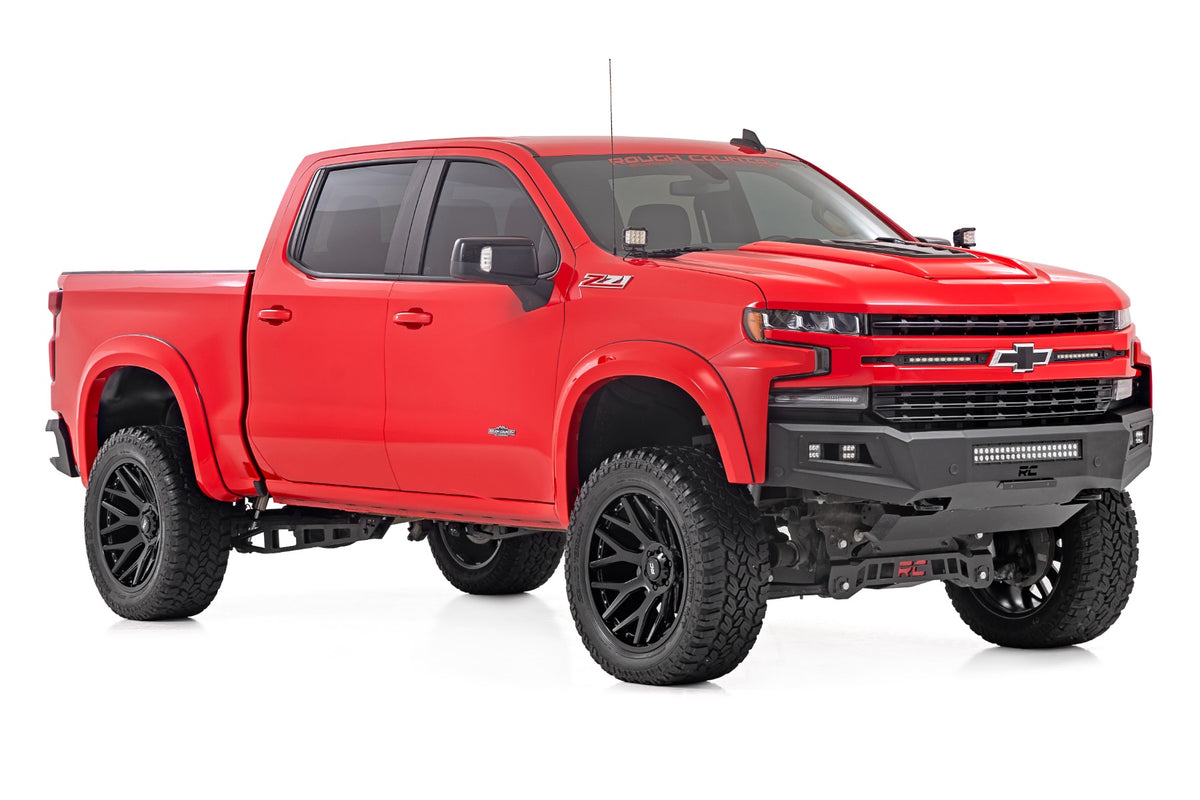 Rough Country - Fender Flares - Sport - GAZ Summit White - Chevy Silverado 1500 2WD/4WD (2019-2025 & Classic) - S-C12210-GAZ 
