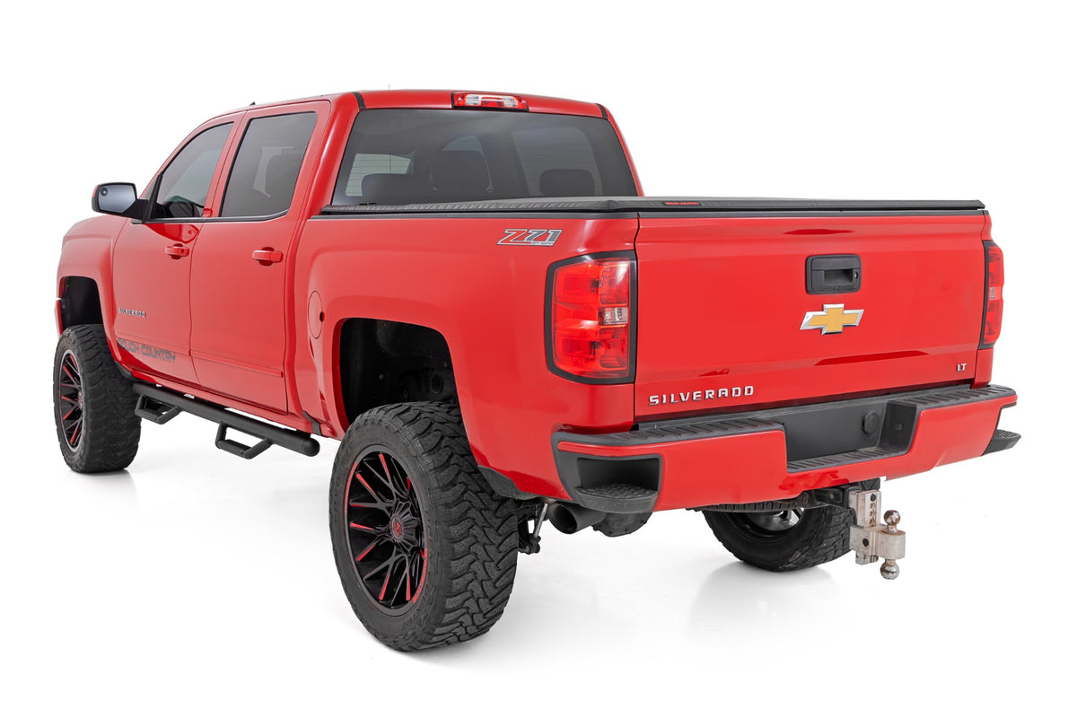 Rough Country - Nerf Steps - Cab Length - Extended Cab - 6'7" Bed - Chevy/GMC 1500 (14-18 & Classic) - RCC1489QCB for 2014-20