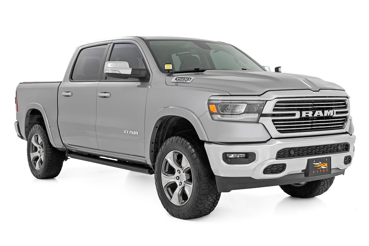 Rough Country - LED Light Kit - Ditch Mount - 2" Black Pair - White DRL - Ram 1500 (19-25) - 82292 by Rough Country - angle v