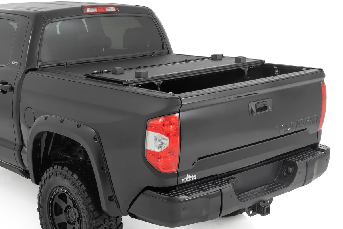 Rough Country - Hard Low Profile Bed Cover - 5'7" Bed - Toyota Tundra 2WD/4WD (2007-2021) - 47414550B by Rough Country - angl