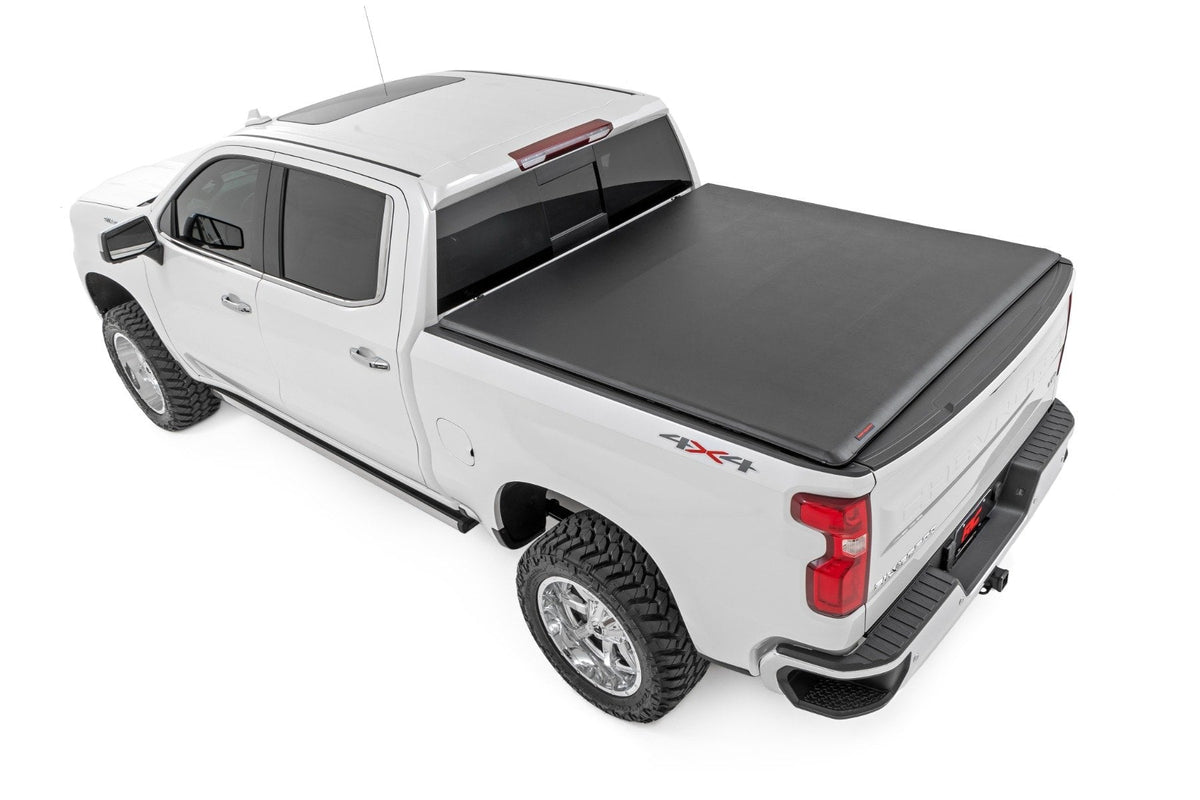 Rough Country - Soft Roll Up Bed Cover - 5'10" Bed - Chevy/GMC Sierra/Silverado 1500 (19-25) - 42120580 for 2019-2024 Chevrol
