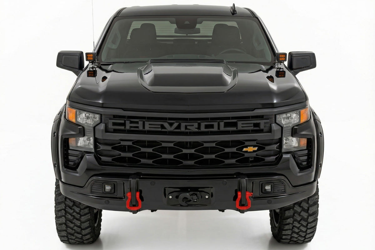 Rough Country - Front FXS Bumper - 12000S - GB8 Mosaic Black - Chevy Silverado 1500 (23-26) - 13007-GB8