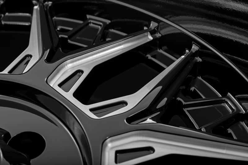 Rough Country 86 Series Wheel/One-Piece/Gloss Black/20x10/6x5.5/-18mm - 86201812 for 1992-2023 GMC Yukon - side view