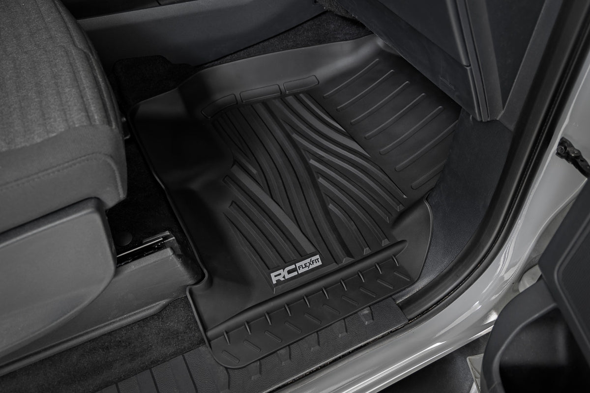 Rough Country - Flex-Fit Floor Mats - Front - Ford F-150 (15-25)/F-150 Lightning (22-25)/Raptor (17-25) - FF-5151 for 2015-20