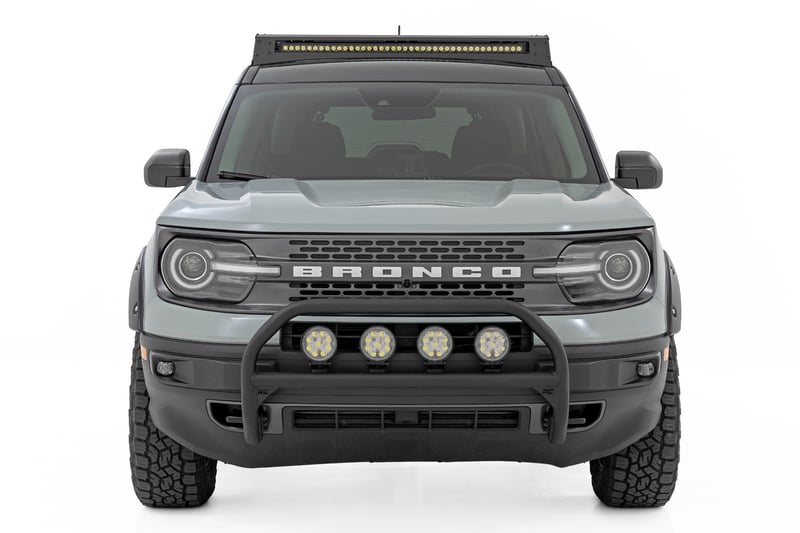 Rough Country - Nudge Bar - Black Series w/ White DRL - Badlands - Ford Bronco Sport 4WD (2021-2024) - 51156