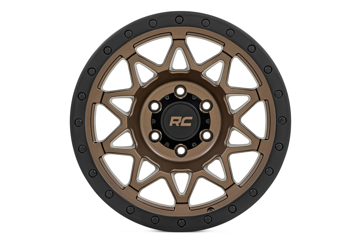 Rough Country 78 Series Wheel/Simulated Beadlock/Bronze/Black/17x8.5/6x5.5/+0mm - 78170912 by Rough Country - angle view