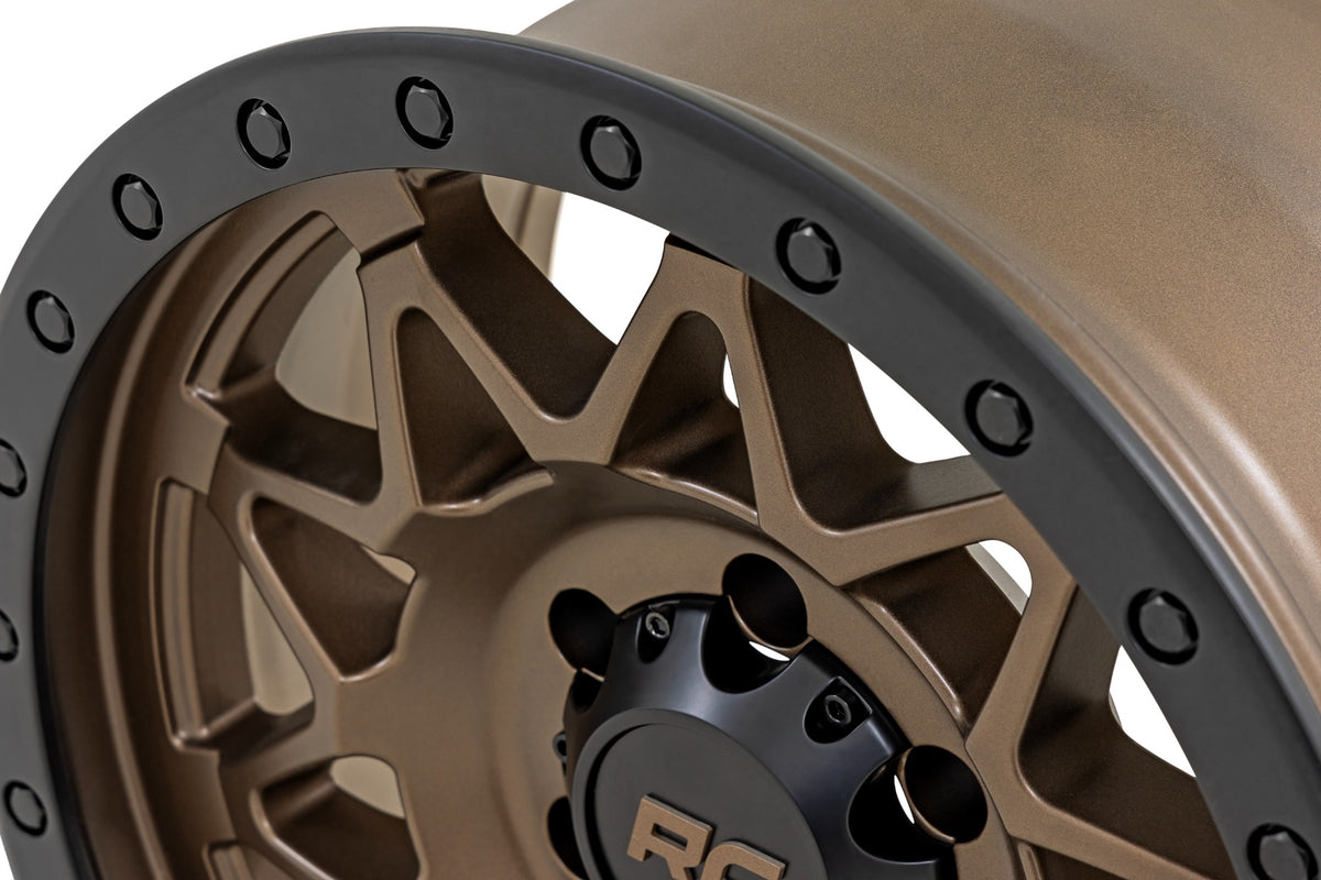 Rough Country 78 Series Wheel/Simulated Beadlock/Bronze/Black/17x8.5/6x5.5/+0mm - 78170912 by Rough Country - close-up