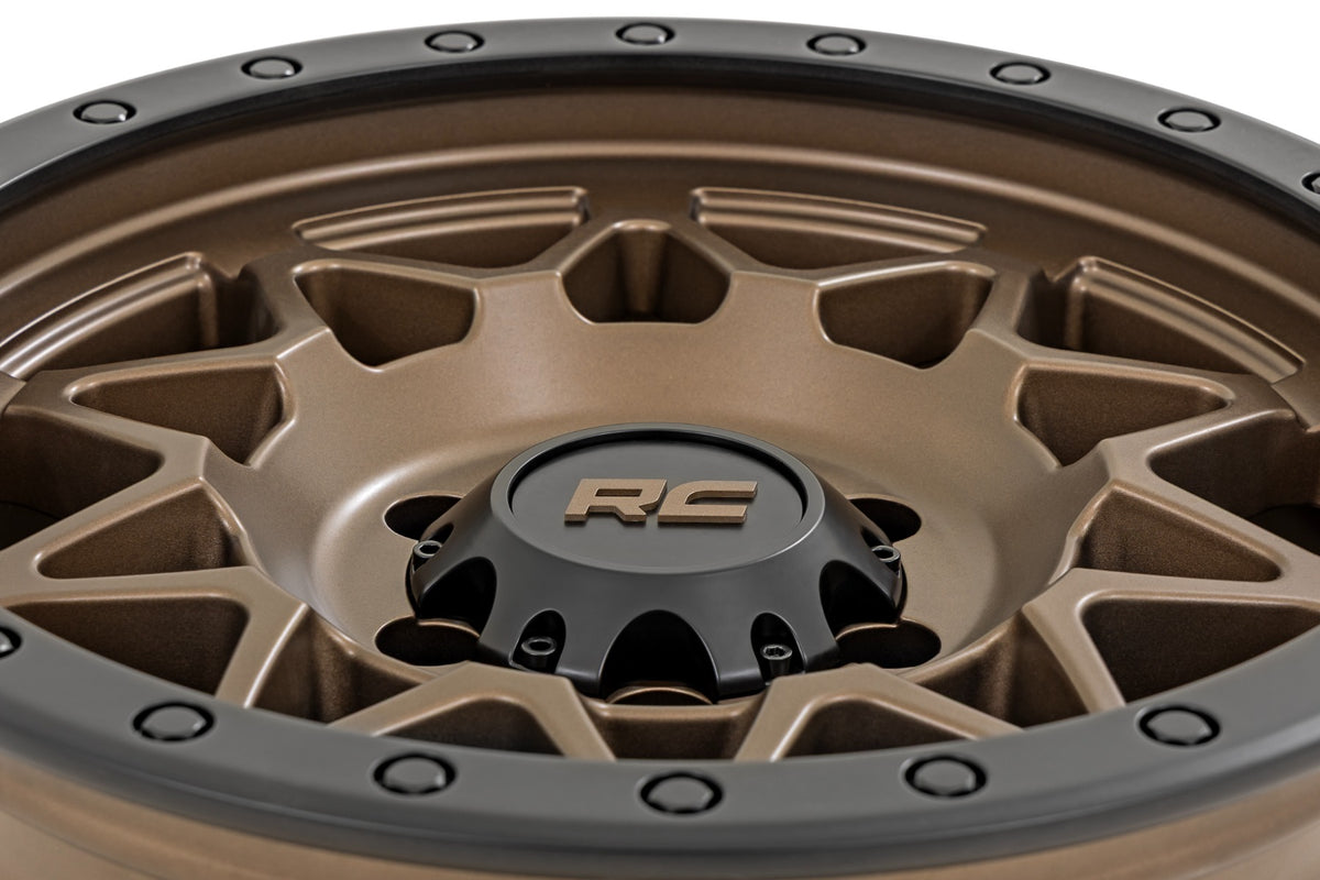 Rough Country 78 Series Wheel/Simulated Beadlock/Bronze/Black/18x9/5x5/-12mm - 78181218 by Rough Country - installed view