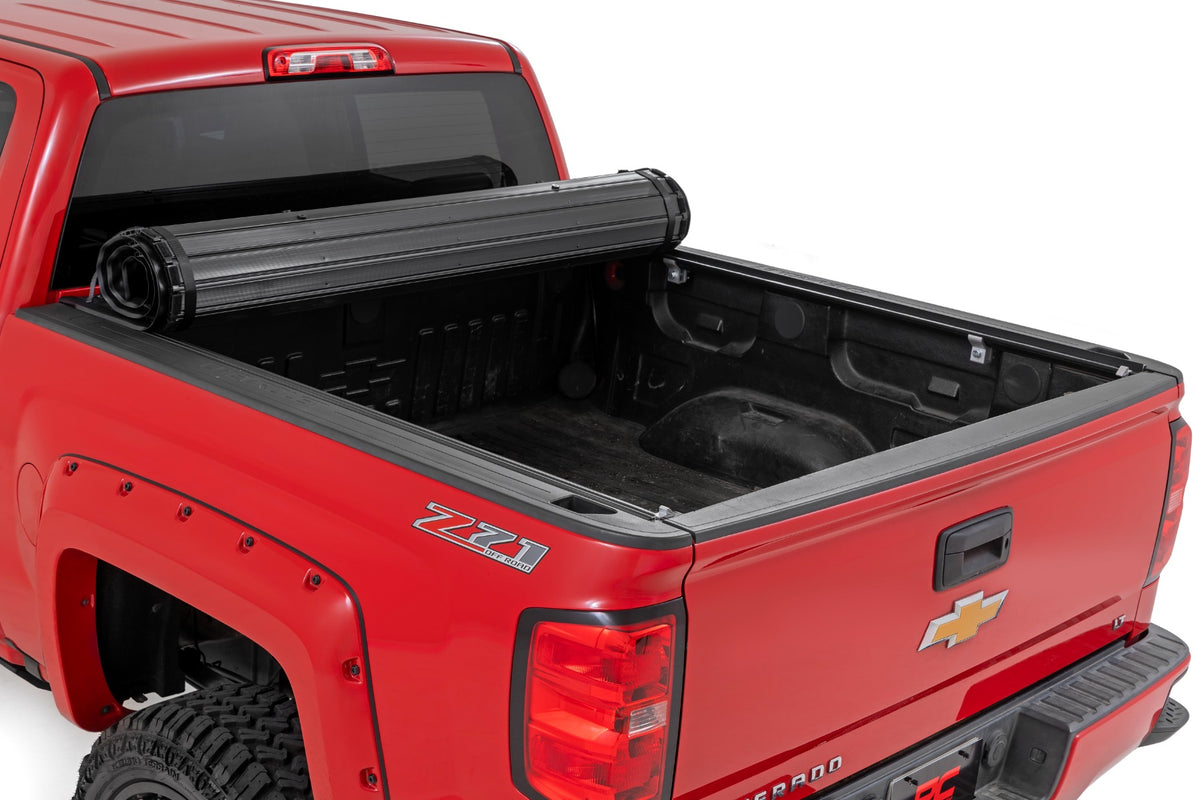 Rough Country - Hard Roll Up Bed Cover - 5'9" Bed - Chevy/GMC 1500 (14-18) - 50214550 by Rough Country - angle view